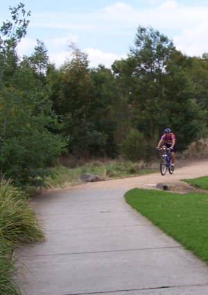 A rider on the Gardiner's Creek Trail
