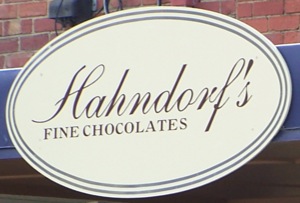 Hahndorf's shop front sign