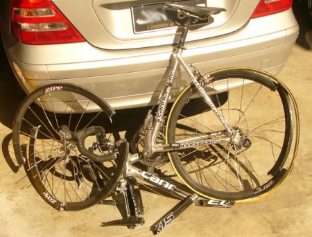 Noel Davies' mangled bike