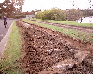 The Yarra Trail was ploughed up in May